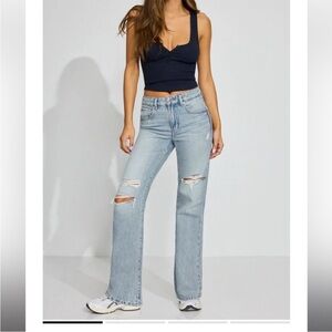 Garage Denim Distressed 90s Straight Leg Size 0/24